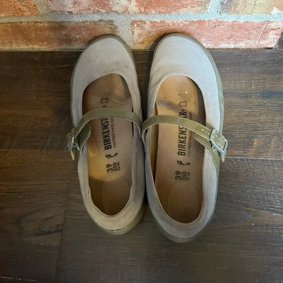 Birkenstock Women's Flats - Gray and Olive - Picture 6 of 6